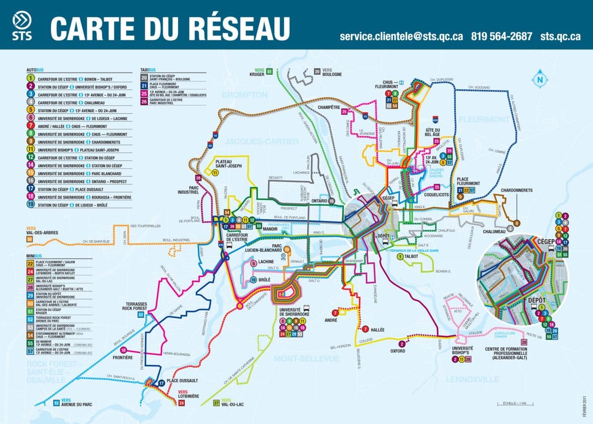 A Cidade de Quebec transporte público mapa