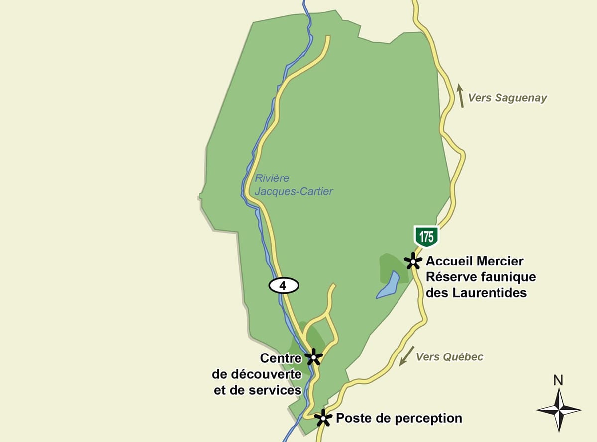 Mapa de jacques cartier parque nacional de trilha