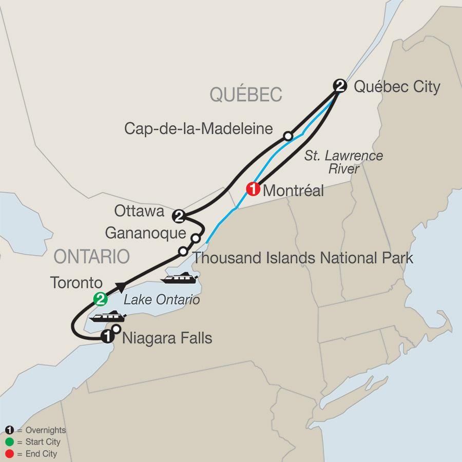 Mapa de Quebec, canadá, com cidades