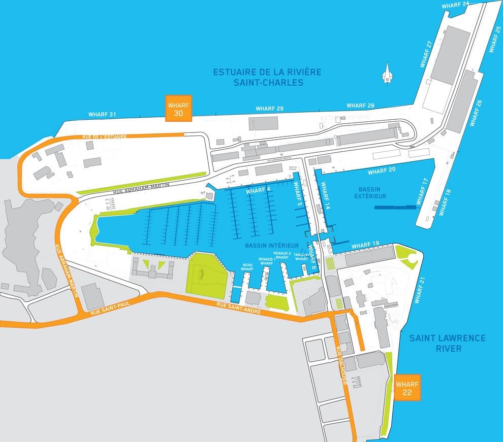 terminal de cruzeiros da Cidade de Quebec mapa