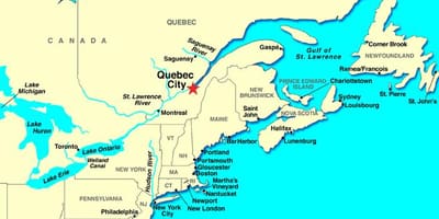 A Cidade de Quebec mapa do canadá