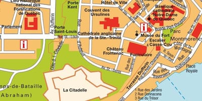 Mapa da Cidade de Quebec, Quebec 