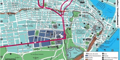 Centro de Quebec mapa da Cidade