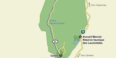 Mapa de jacques cartier parque nacional de trilha