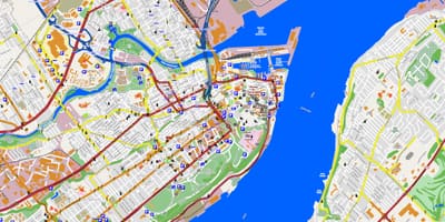 Mapa da Cidade de Quebeque e da área circundante