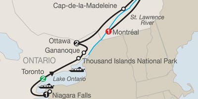 Mapa de Quebec, canadá, com cidades