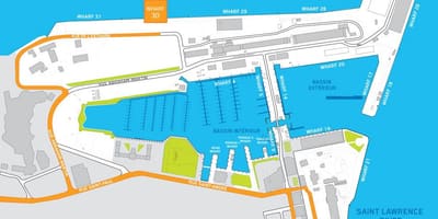 Terminal de cruzeiros da Cidade de Quebec mapa