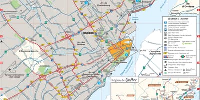 Mapa da Cidade de Quebec área
